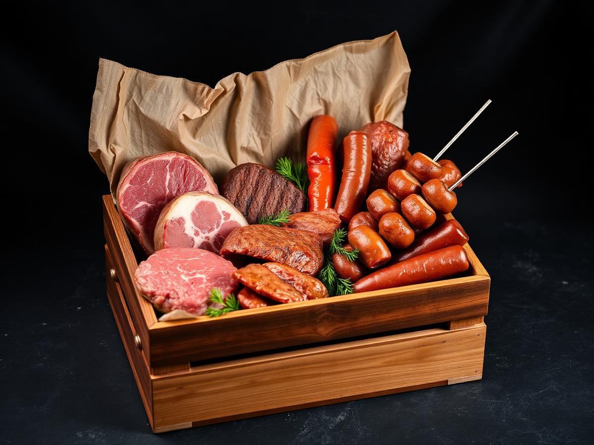 Boîte BBQ familiale garnie de viandes assorties